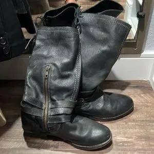 Bed Stu | Shoes | Bed Stu Black Distressed Calf High Boots | Poshmark